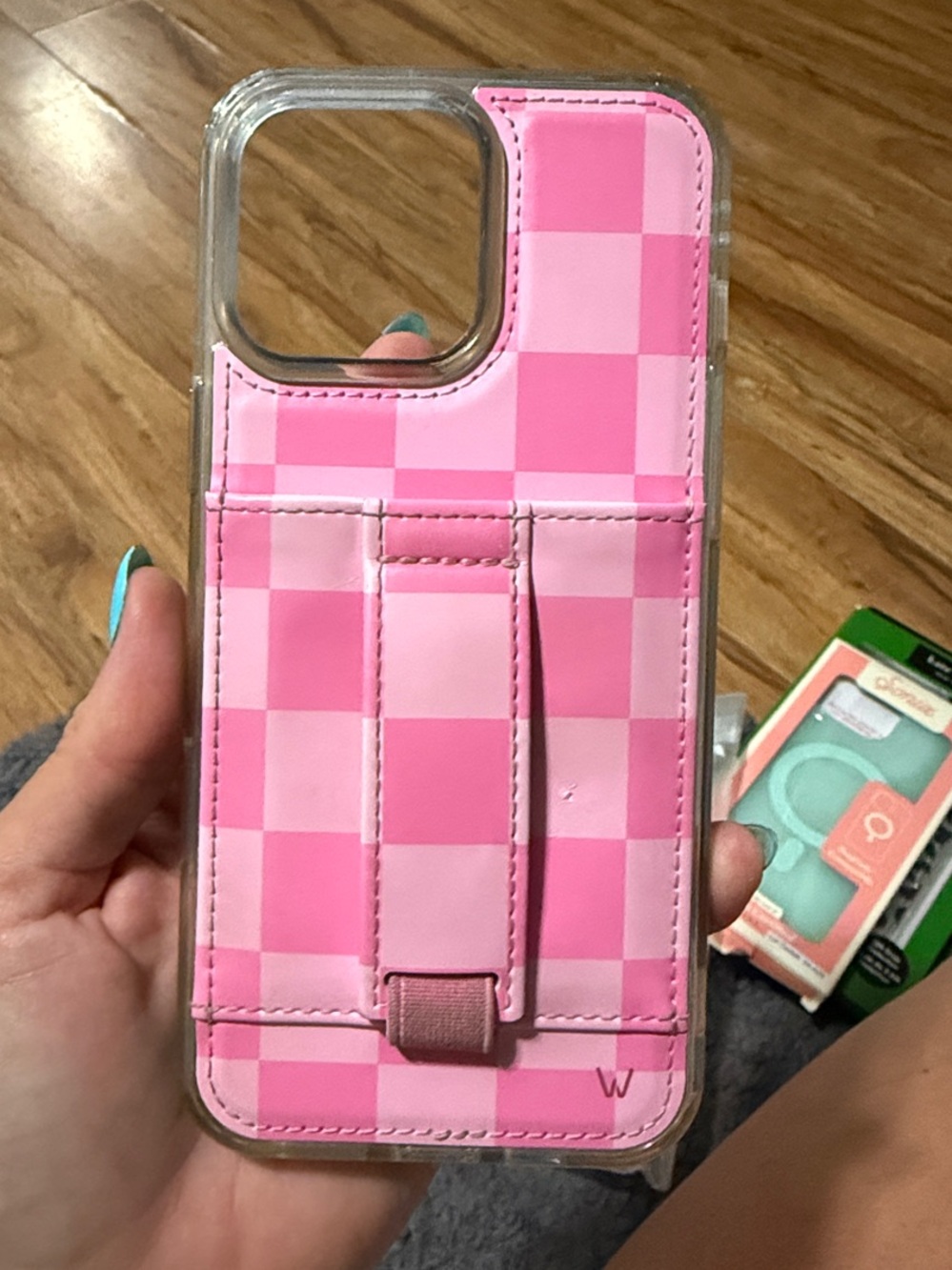 Pink Checkered Walli iPhone 16 Pro Max Case